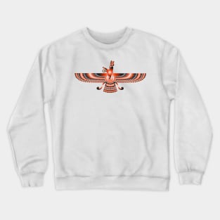 Faravahar - Zoroaster symbol design in red -Zoroastrianism religion of fire Crewneck Sweatshirt